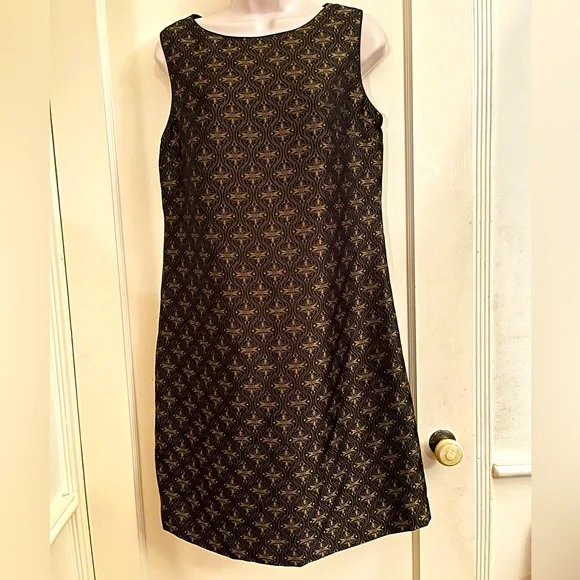Tahari Dresses | Tahari Black And Gold Sahara Shift Dress Nwt | Color: Black/Gold | Size: 8 | Shoppingfriend's Closet